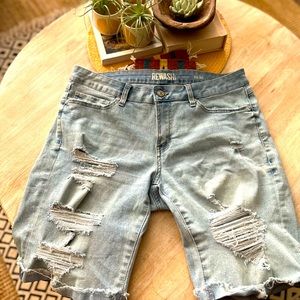 RWASH longer distressed jean shorts sz 11/30
